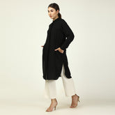 Florence Set of 2 - Long Shirt & Pants - Black & Ecru
